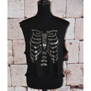 Sparkle Skeleton Ribcage top size small lightweight